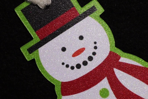snowman glitter tag